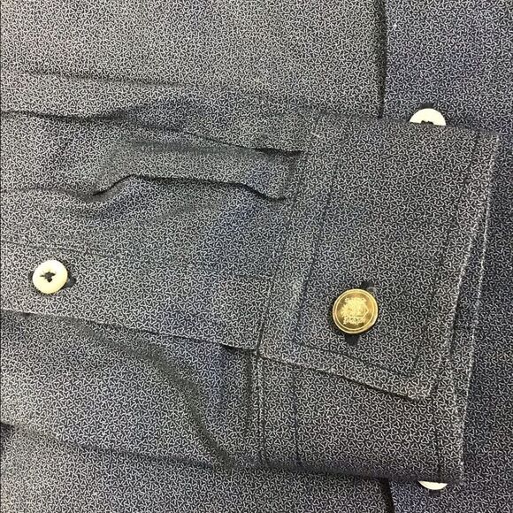 The Kooples Dark Blue Hidden Button Down Dress Shirt Size Small - Picture 7 of 7